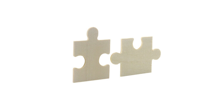 Puzzle pieces interlocking creative workspace image studio close-up problem solving concept