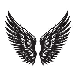 Wings icons silhouette vector for your design on white background