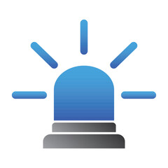 Police siren icon sign symbol in flat style. Blue flasher siren Business concept for web, marketing, banner, mobile app and graphic elements. Blue Police alarm or ambulance, alert vector illustration.