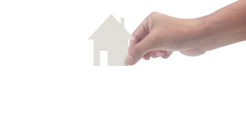 Placing a house icon digital design minimalist environment creative viewpoint conceptual home representation