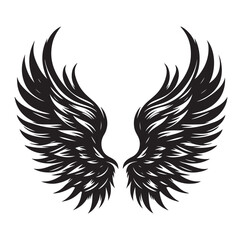 Wings icons silhouette vector for your design on white background