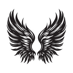 Wings icons silhouette vector for your design on white background