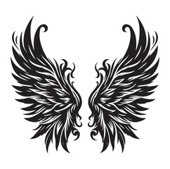 Wings icons silhouette vector for your design on white background