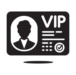 Minimal Vip profile verification ID card icon outlined vector collection.
