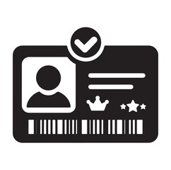 Minimal Vip profile verification ID card icon outlined vector collection.