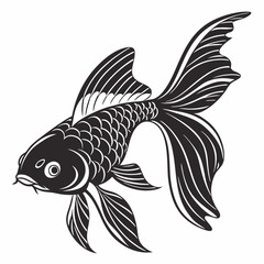 Goldfish vector silhouette black design white background