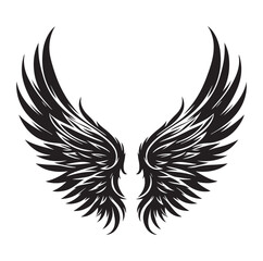 Wings icons silhouette vector for your design on white background