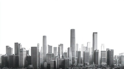 Fototapeta premium City skyline panorama, urban architecture, city view, daytime