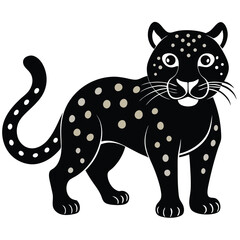 Fototapeta premium Stylized Panther Illustration With Spots Wild Animal Design Graphics Isolated Vector