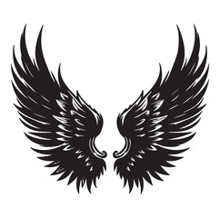 Wings icons silhouette vector for your design on white background