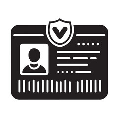 Minimal Vip profile verification ID card icon outlined vector collection.