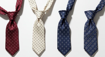 Elegant silk necktie collection featuring sophisticated designs and textures on display