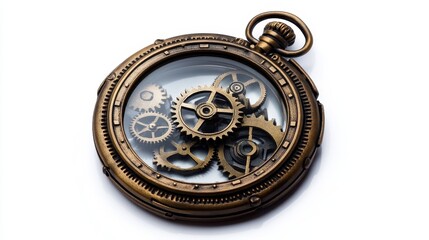 Intricate and detailed steampunk inspired clock face with gears