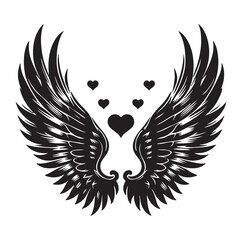 Wings icons silhouette vector for your design on white background