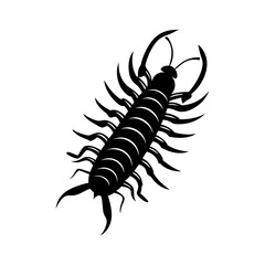 Centipede vector silhouette illustration 