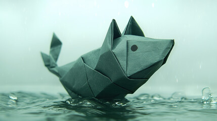 Fototapeta premium Origami Fish in Water