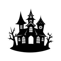 castle in the night silhouette