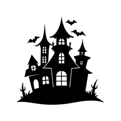 halloween castle vector illustration