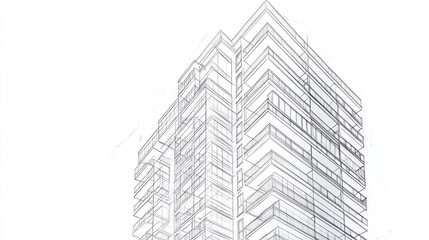 Fototapeta premium Architectural Blueprint of a Modern High-Rise