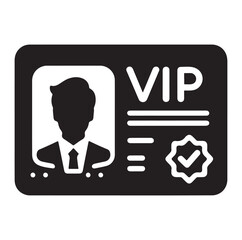 Minimal Vip profile verification ID card icon outlined vector collection.