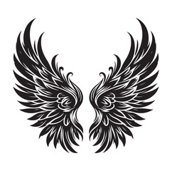 Wings icons silhouette vector for your design on white background