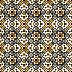 Seamless arabic ornament based on traditional arabic art. Geometric mosaic.	
