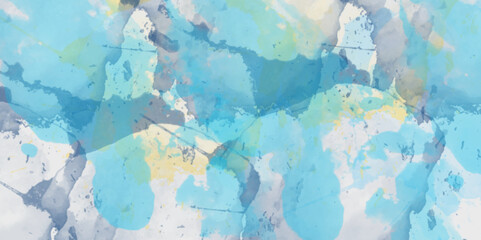 Abstract translucent multicolored watercolor background. Watercolor background. 3D illustration, 3D rendering. Colorful gradient ink colors wet effect hand drawn canvas background .