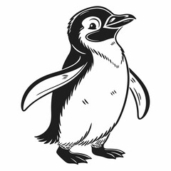 silhouette of a cute penguin