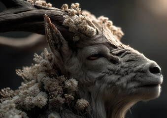 Fototapeta premium Portrait Fantastique D'un Créature Légendaire dans un Monde Mystérieux et Émerveillant