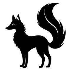 silhouette of a sleek fox
