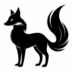 silhouette of a sleek fox