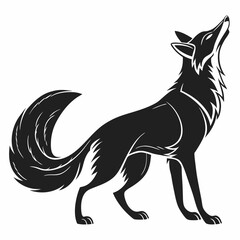 silhouette of a sleek fox