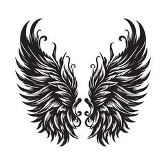 Wings icons silhouette vector for your design on white background