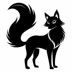 silhouette of a sleek fox