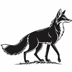 silhouette of a sleek fox