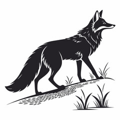 silhouette of a sleek fox