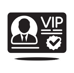 Minimal Vip profile verification ID card icon outlined vector collection.