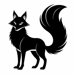 silhouette of a sleek fox