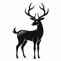 Fototapeta premium Noble Deer Silhouette Vector Art