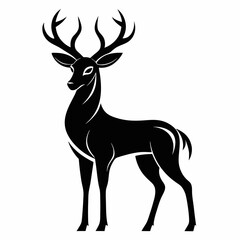 Noble Deer Silhouette Vector Art