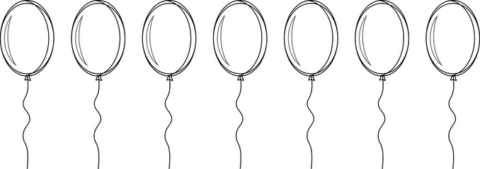 Balloon in flat style. Bunch of balloons for birthday or party, celebrate and carnival. Flying ballon with rope isolated on white background. © Volodymyr2