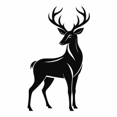 Noble Deer Silhouette Vector Art