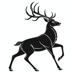 Noble Deer Silhouette Vector Art