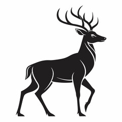 Noble Deer Silhouette Vector Art