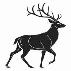 Noble Deer Silhouette Vector Art