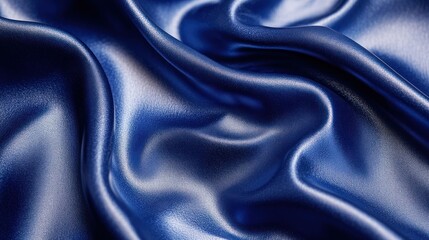 Fototapeta premium Deep blue, luxurious satin fabric drapes
