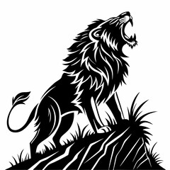 Roaring Lion Vector Silhouette