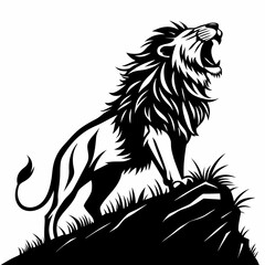 Roaring Lion Vector Silhouette