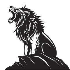 Roaring Lion Vector Silhouette