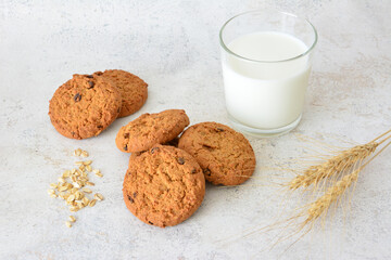 healthy sugarfree Cookies with milk and oats